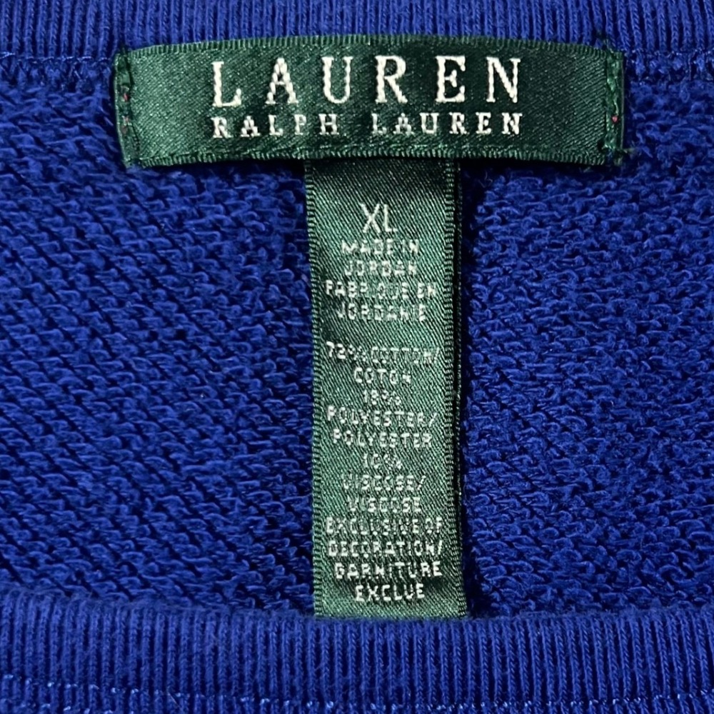 Lauren Ralph Lauren Sweatshirt Women XL Blue American Flag Button Shoulder Top - Picture 3 of 9